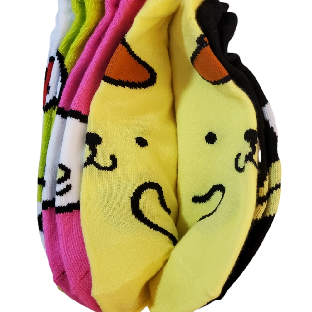 Hello Kitty Women's No Show Socks 5‎ Pairs Assorted Neon Colors New